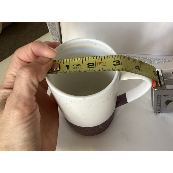 Mora Ceramics Speckled Coffee Mug Set “Hit pause “ Line 12oz Tea Cups Set of 2 - Picture 9 of 9